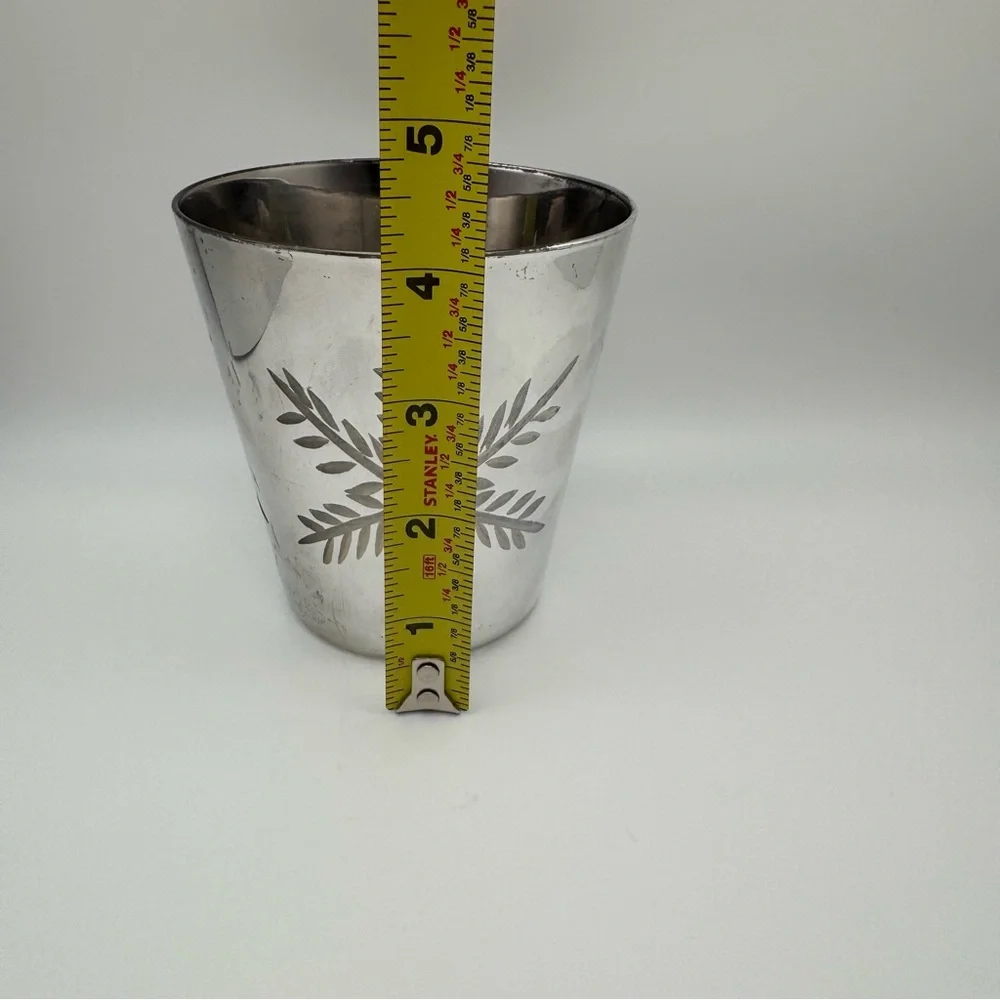 Crate & Barrel Snowflake Glass Tealight Votive Holder Silver Vintage 4